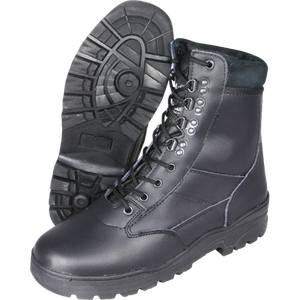 Mil-Com All Leather Army Style Boots Black - MC001