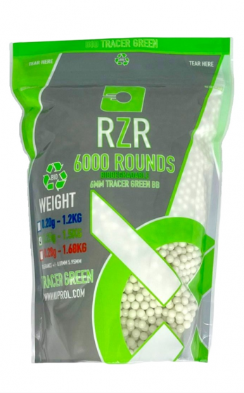 Nuprol RZR 6000 Rnd Bag 0.25G Green Tracer Bio BBs FB137