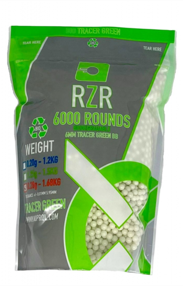 Nuprol RZR 6000 Rnd Bag 0.28G Green Tracer Bio BBs FB138